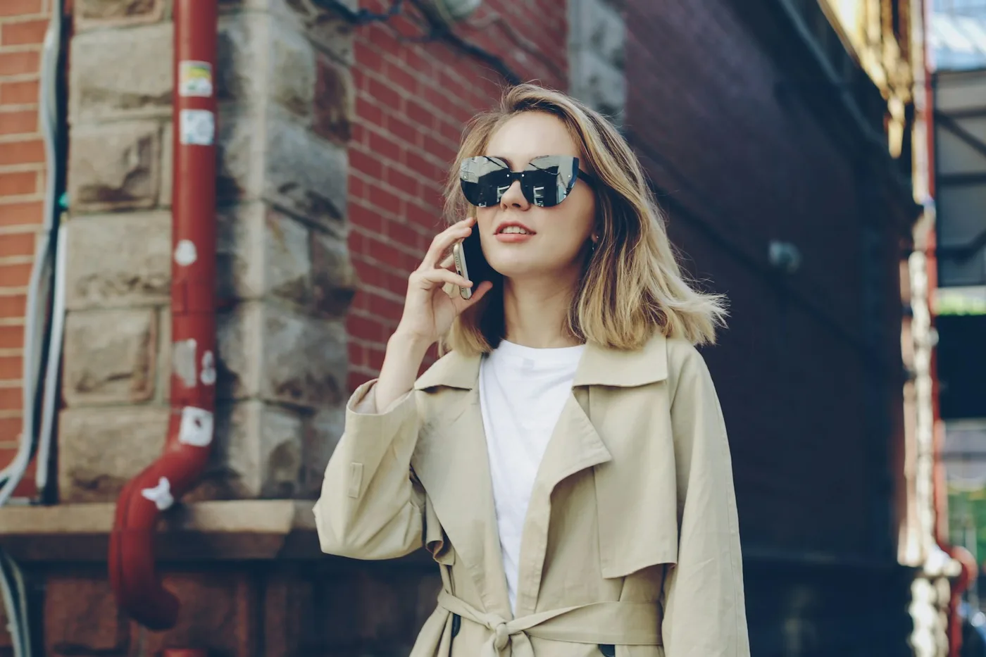 Trench Long en Gabardine de Coton Essentiel