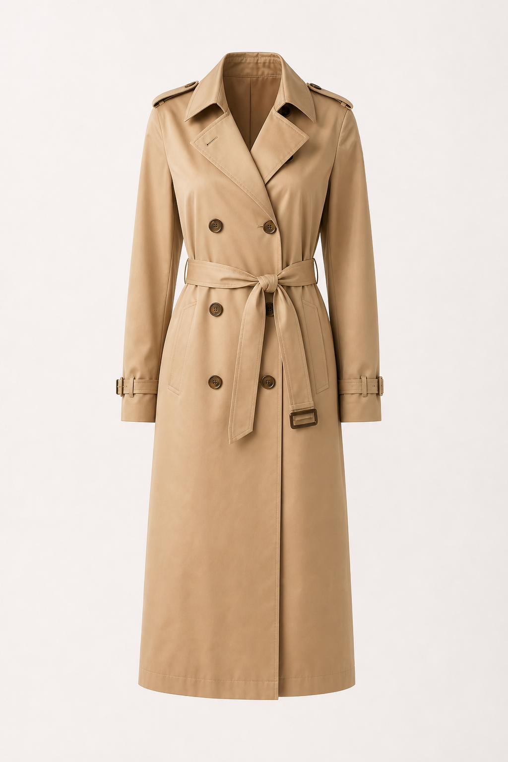 Trench Long en Coton Enduit — Iconique